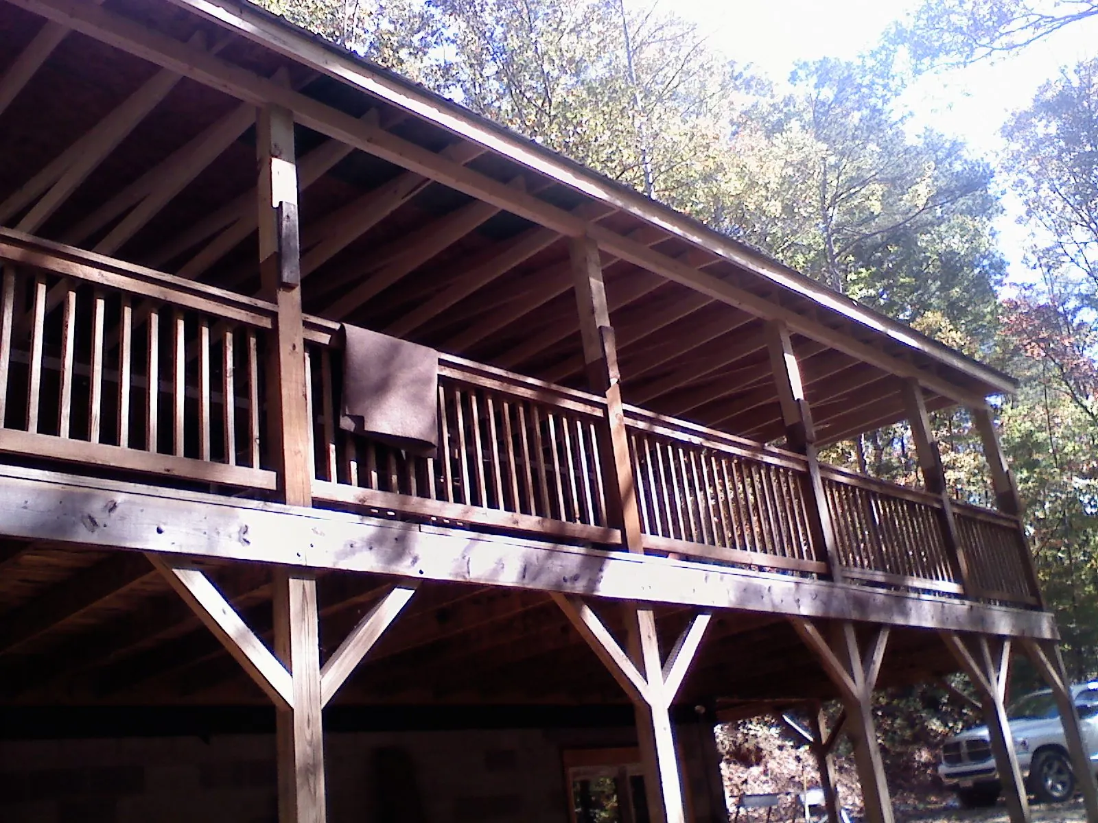 Timber framing under a new elevated porch and deck — Roof Leak Repair in North Vernon by Roofing Brothers